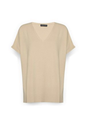 Elena Mirò, MAGLIA SCOLLO A V - T-shirt basic - beige
