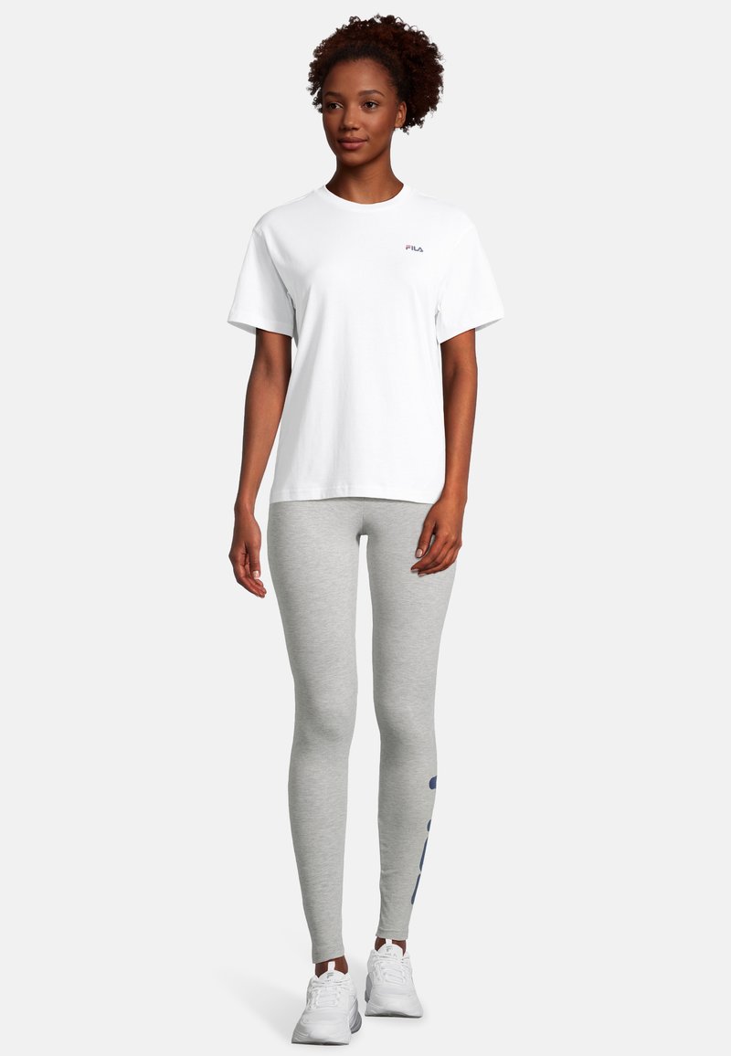 Fila BARI 2PACK - Camiseta estampada - bright white light grey melange