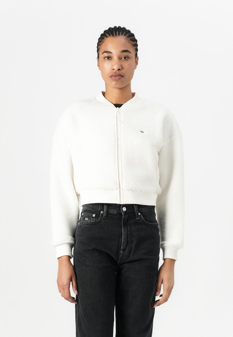 Tommy Jeans Fleecejas wit