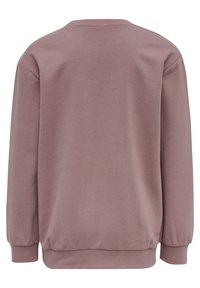 Sudadera de forro polar en malva polvoriento, con un escote redondo, mangas largas y puños y dobladillo acanalados para un ajuste relajado.