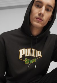 Puma TEAM - Felpa con cappuccio - black