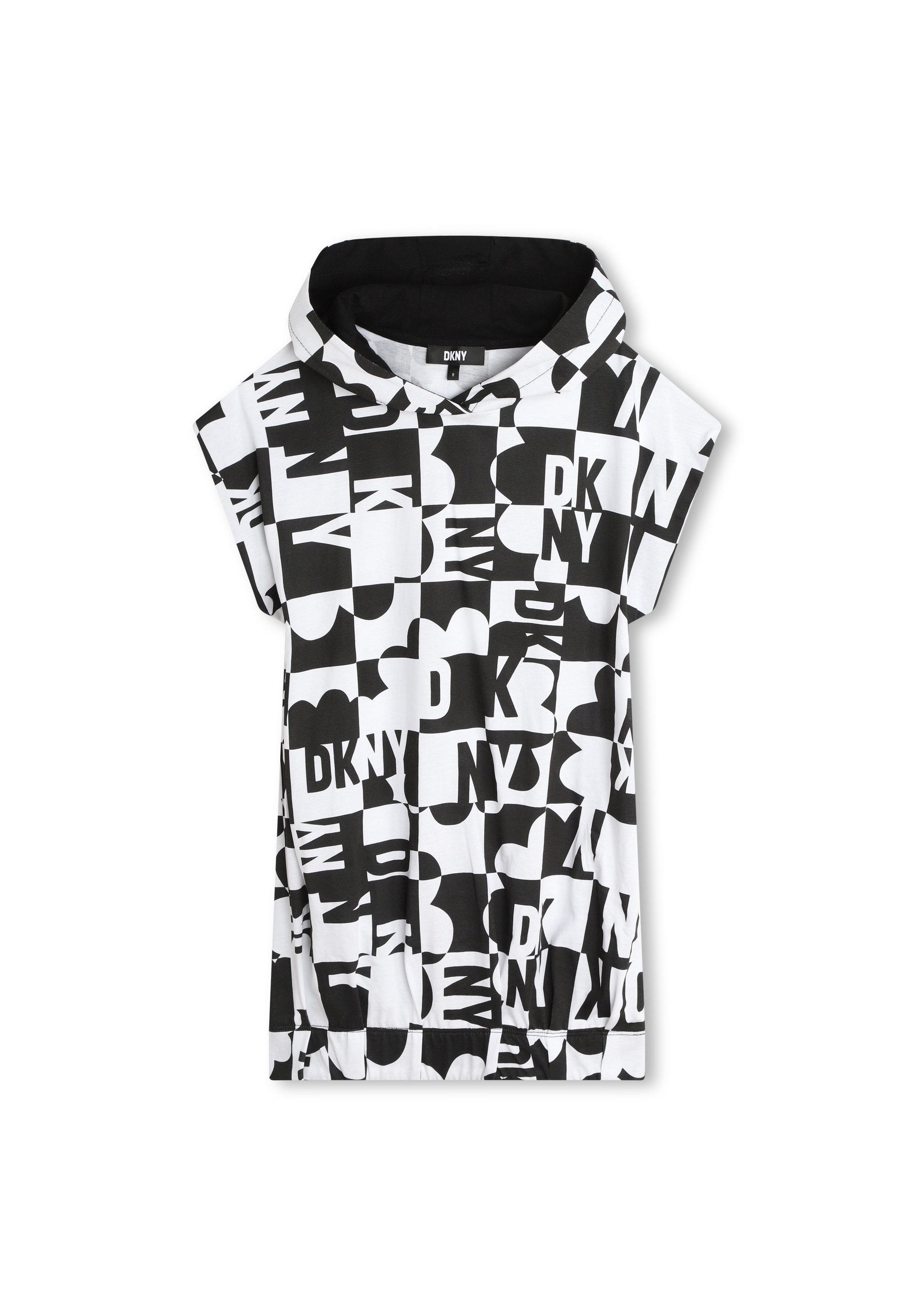 Robe DKNY à Manches Courtes - Taille EU 36 - Blanc/noir - Style Décontracté Chic - Occasion Parfait état