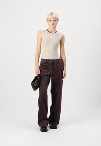 Abercrombie & Fitch LUXELOFT BARE BODYSUIT  - Top - taupe grey/black beauty