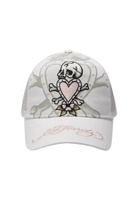 Ed Hardy UNISEX DEATH BEFORE TWILL FRONT TRUCKER - Cap - white white