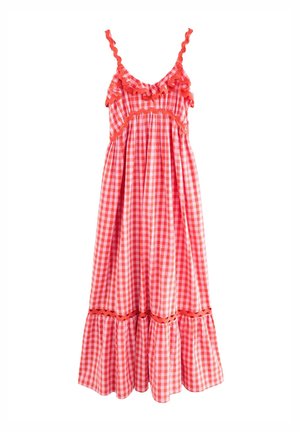 Next REGULAR FIT - TEXTURED TIERED - Maksi garuma kleita - pink red