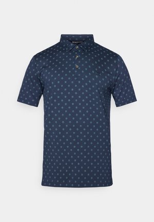 Mornarska polo majica od mješavine pamuka s kratkim rukavima, dugmadom na ovratniku i ponavljajućim svijetloplavim cvjetnim uzorkom. Ima mali logo.