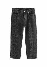 PRINT - Blugi drepți - black snake