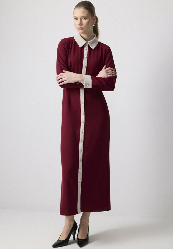 BUTTON - Maxikleid - burgundy