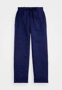 Lateef Relaxed Fit Pleated Linen Trouser - Broek - newport navy