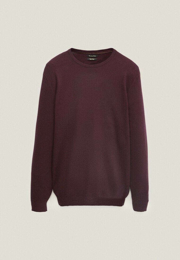 Massimo Dutti Stickad tröja - dark purple