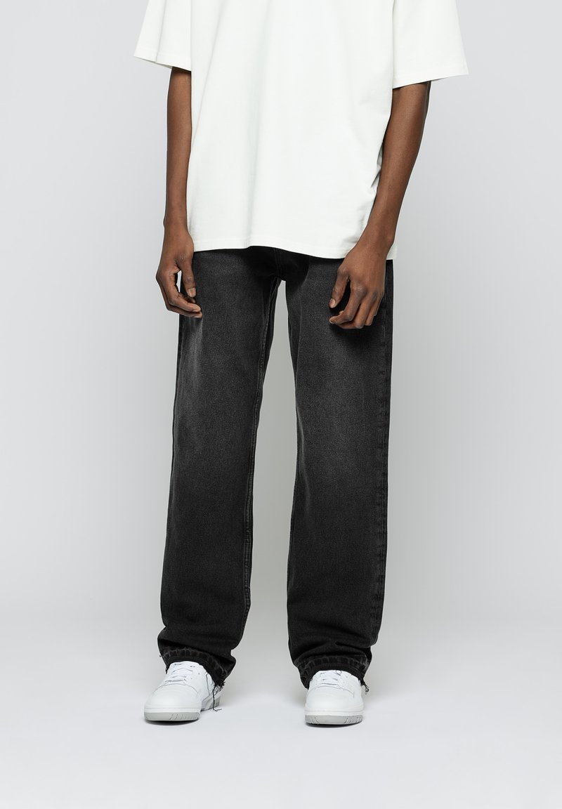 EIGHTYFIVE OPEN HEM - Jean large - black washed