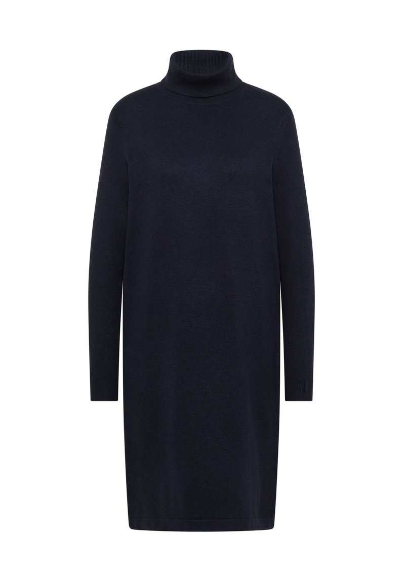 Cecil KUSCHELIGES ROLLKRAGEN Strickkleid blau/dunkelblau Zalando