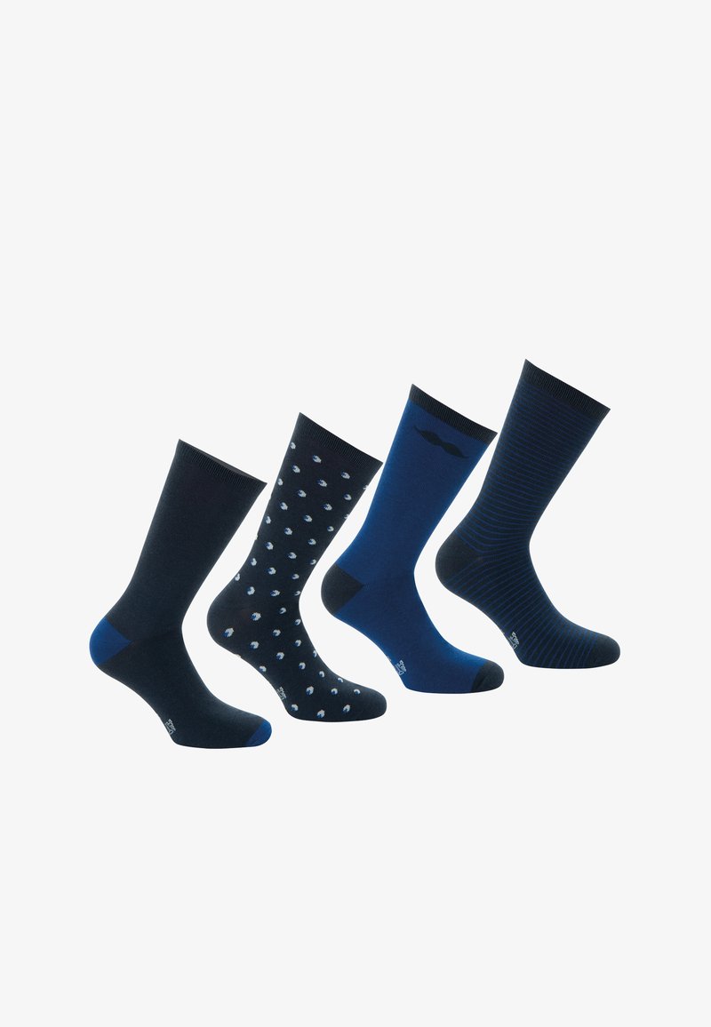Athena LOT DE 4 PAIRES DE CREW - Chaussettes - marine pois bleu rayé