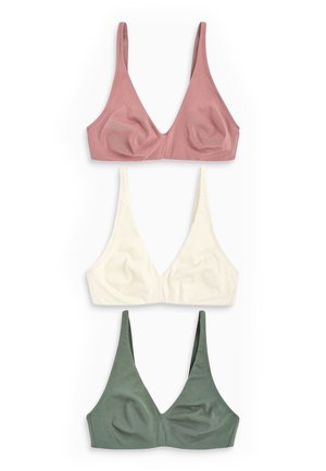 DAISY NON PAD THREE PACK - Trojuholníková podprsenka - green pink cream