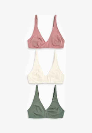 Next DAISY NON PAD THREE PACK - Háromszög melltartó - green pink cream