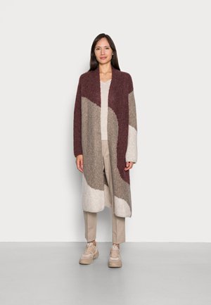 CARDIGAN CHUNKY INTARSIA - Cardigan - black brown intarsia
