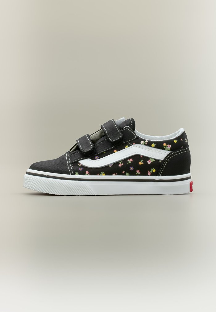 Vans OLD SKOOL V UNISEX - Baby shoes - black/sunset blush