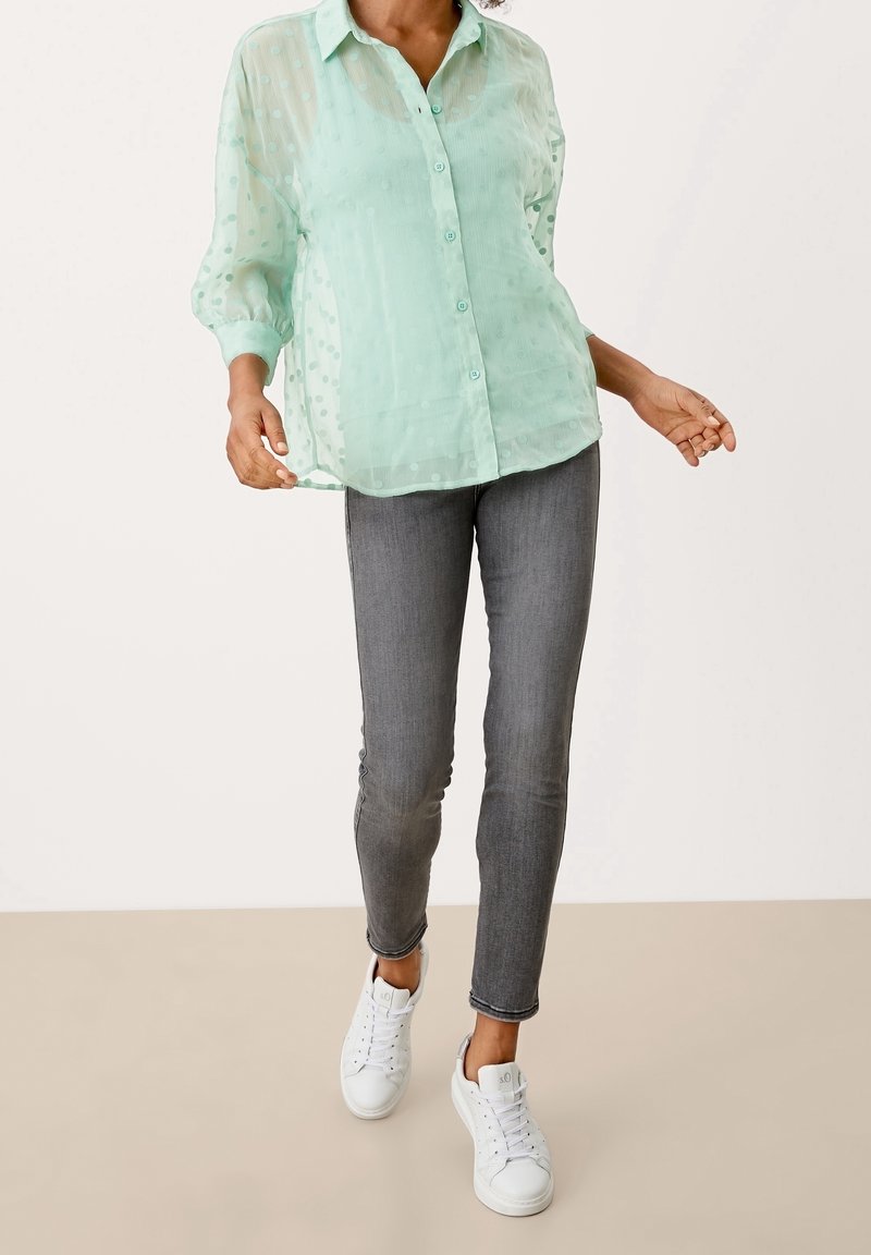 QS Button-down blouse - green - (Pre-owned) - Zalando.ie