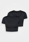 2 PACK ESSENTIAL CROPPED T-SHIRT - Print T-shirt - black