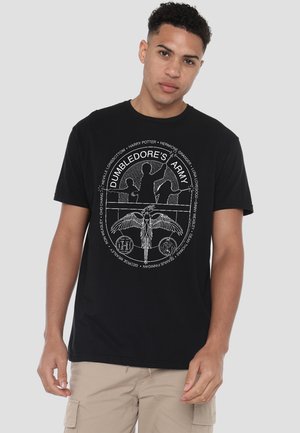 Cotton Soul, HARRY POTTER DUMBLEDORE'S ARMY CIRCLE LINE ART - Print T-shirt - black