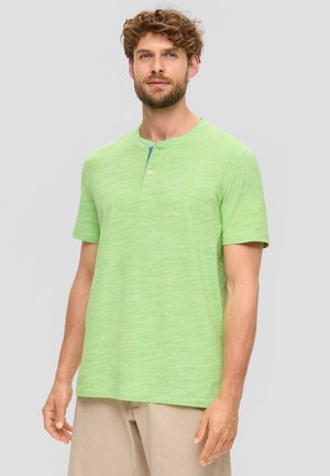 MELIERTES  MIT HENLEY AUSSCHNITT - T-Shirt basic - grün