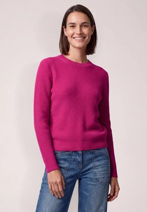 Cecil, ROUND NECK SWEATER STRUCTURED - Pullover - pink flash melange