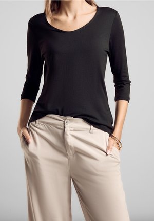 Langærmet T-shirt - black