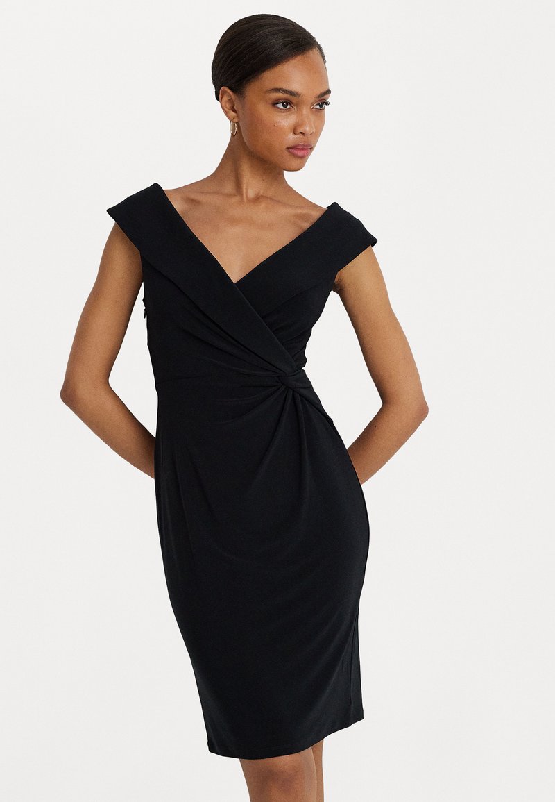 Lauren Ralph Lauren JERSEY OFF THE SHOULDER COCKTAIL DRESS - Trikoomekko - black