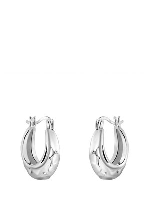 CREOLEN HAMMERED - Øreringe - silver coloured