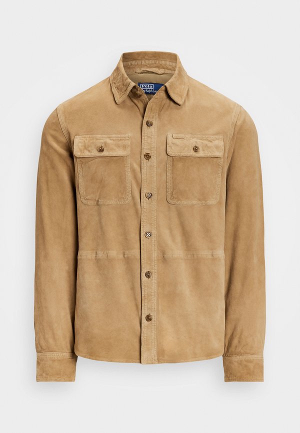 SUEDE SHIRT JACKET - Leather jacket - berkshire tan2