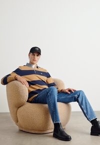 GANT STRIPE HEAVY RUGGER - T-shirt à manches longues - warm khaki