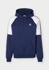 SPORTS INSPIRED HOODIE WITH TAPE DETAILING - Φούτερ με κουκούλα - naval/white