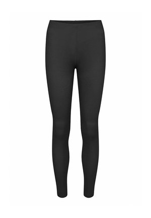 Čierne legíny na celú dĺžku s vysokým pásom a hladkým, elastickým materiálom určené na športové alebo bežné nosenie.