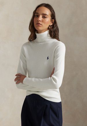 Polo Ralph Lauren COTTON-BLEND TURTLENECK - Πουλόβερ - white