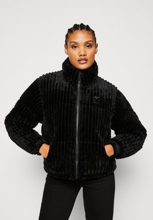 FUZZY PUFFER JACKET - Winterjas - black