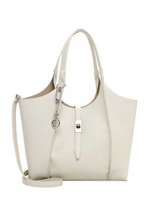 Halli tekstureeritud nahast käekott kahekordsete sangade, eemaldatava õlarihma ning esiküljel oleva hõbedase kinnitus- ja logokujukesega.