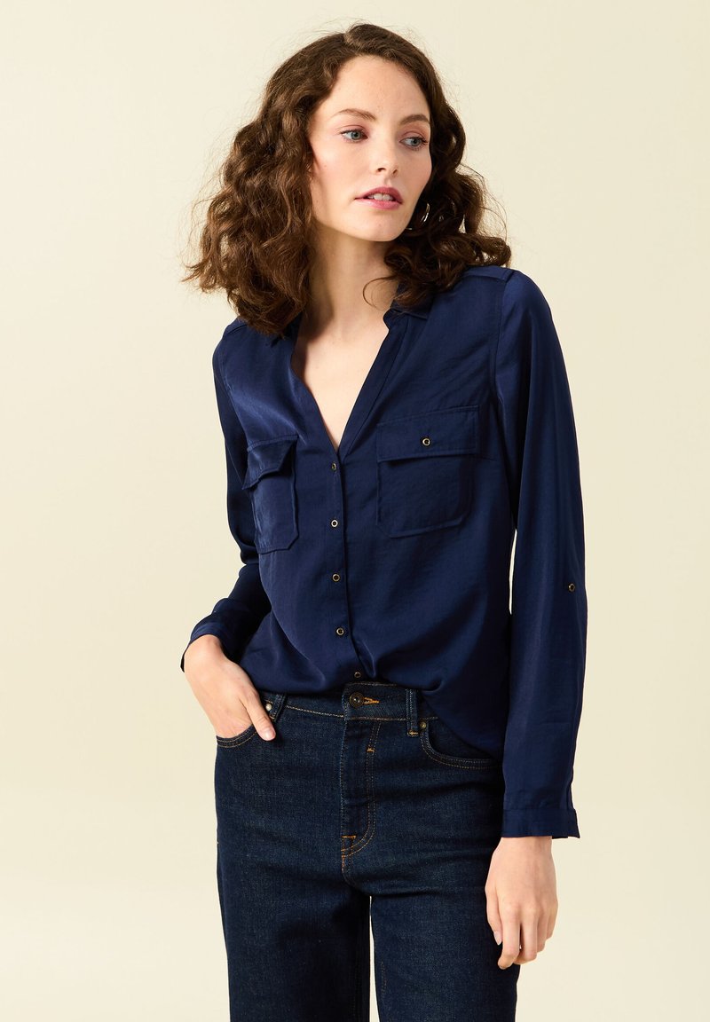 BONOBO Jeans Overhemdblouse - bleu marine