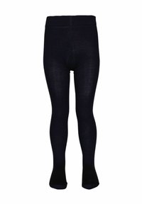 Marineblå tights lavet af et strækbart stof, med en glat tekstur og en behagelig talje, designet til en tætsiddende pasform.