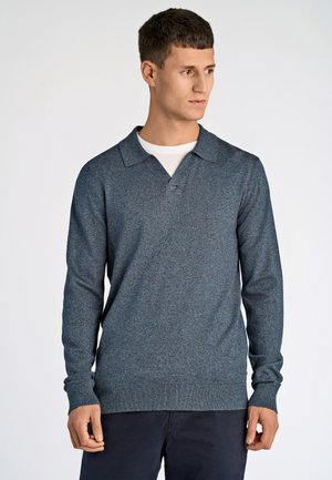 Lindbergh V-NECK - Camiseta de manga larga - dk blue blend