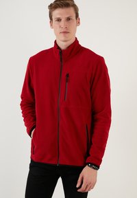 SLIM FIT - Jachetă din fleece - bordeaux