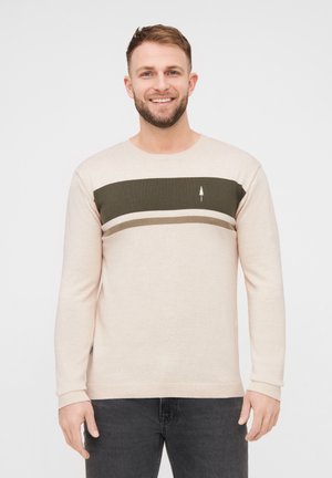 TREE STRIPES - Strickpullover - raw olive