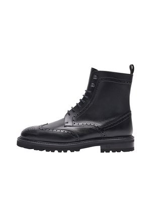 Lace-up ankle boots - schwarz