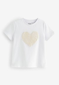 Next SEQUIN HEART- REGULAR FIT - T-shirt med print - yellow