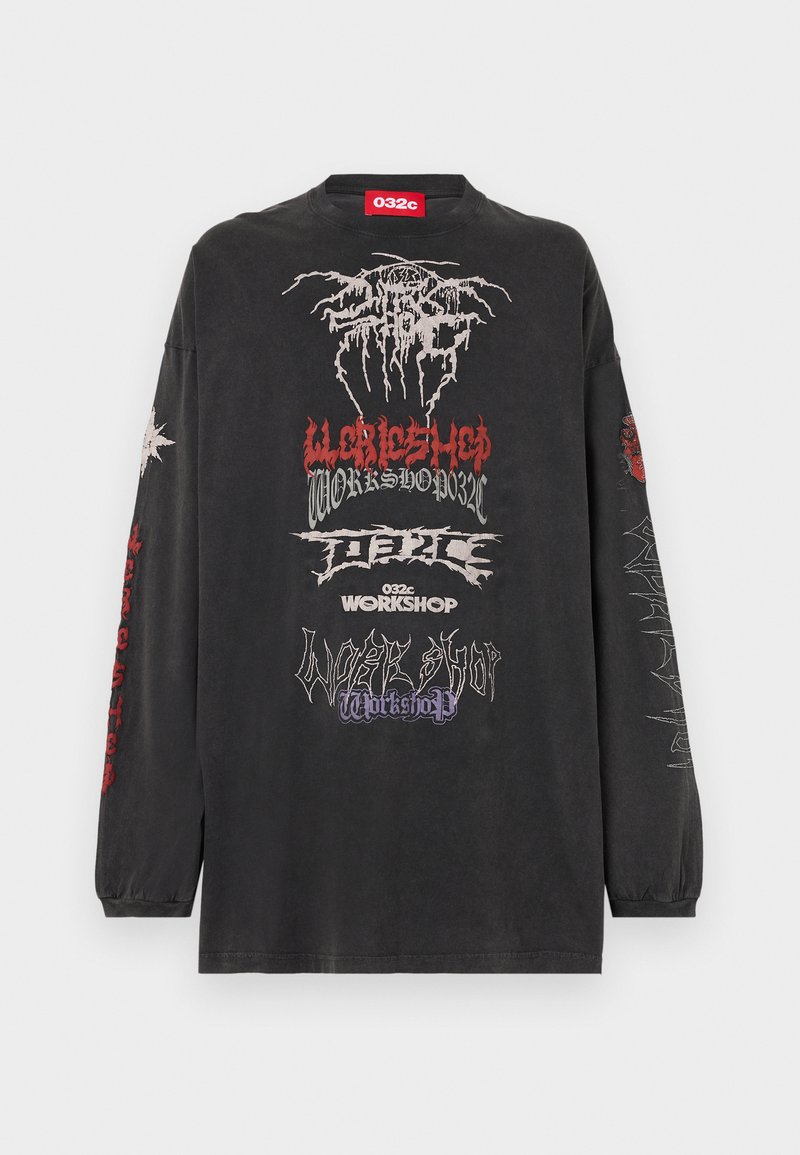 032c TELEPRESENCE OVERSIZED LONG SLEEVE UNISEX - Long sleeved top - faded  black/anthracite - Zalando