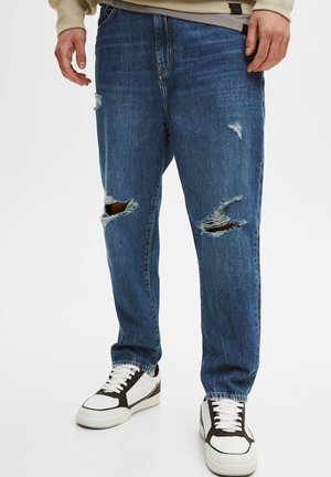 WITH RIPPED DETAILING - Jeans a sigaretta - blue