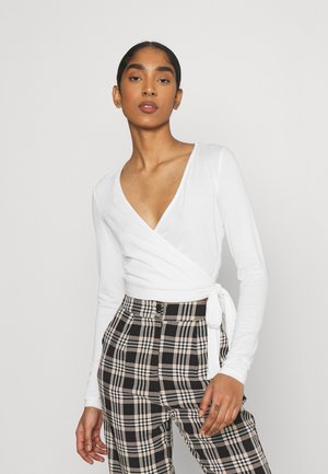 WRAP CROP - Long sleeved top - cream