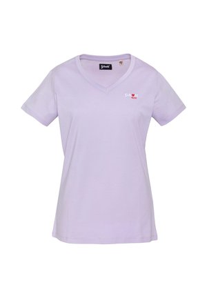 Schott EMBROIDERED T-SHIRT SCHOTT WOMEN - T-shirt basique - violet pastel