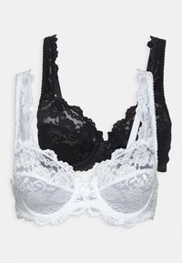 LASCANA - PETITE FLEUR WIRE BRA 2 PACK - Podprsenka bez kostíc - white/black Miniatúrny obrázok 1