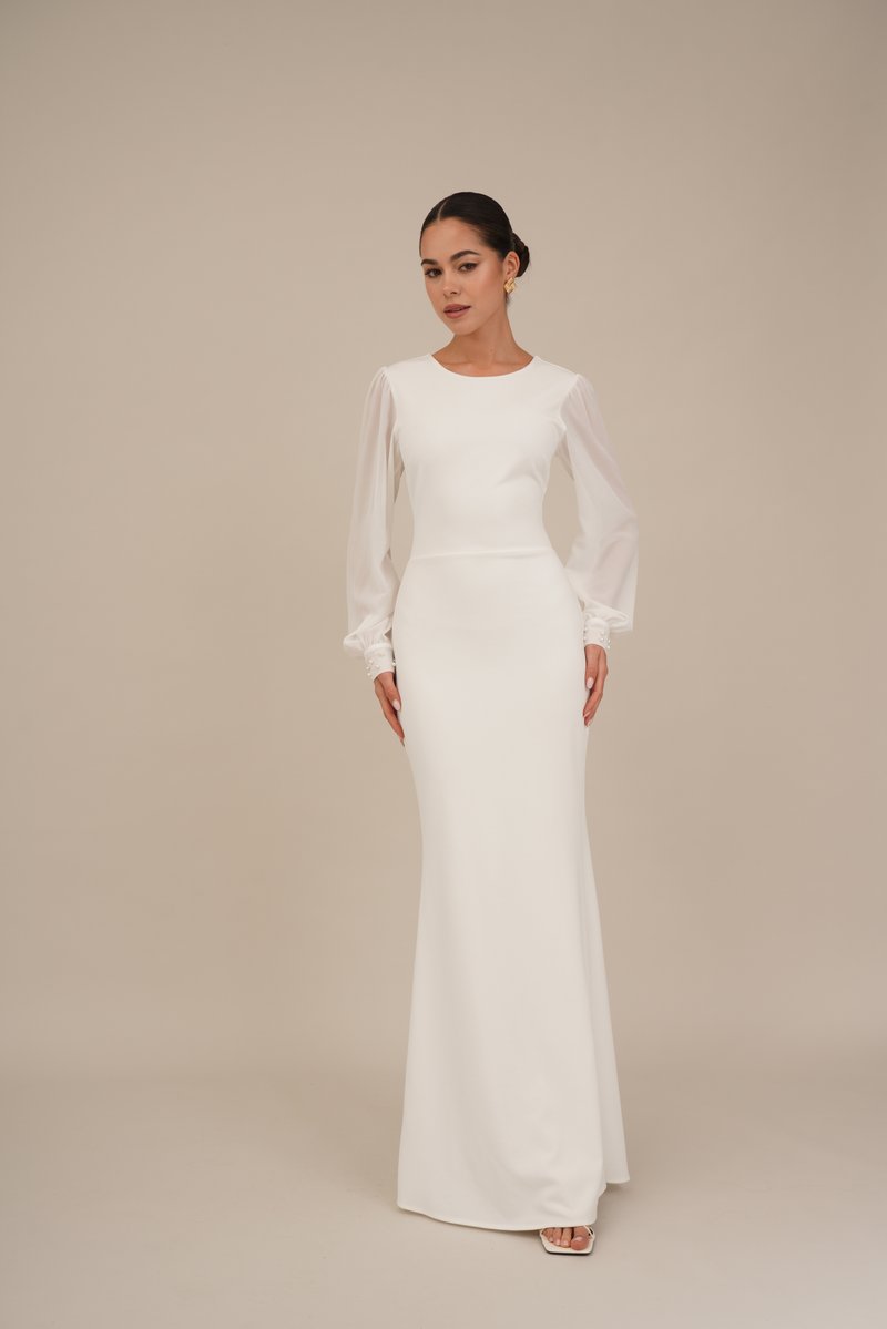 WAL G. - MADALINE PEARL SLEEVE MAXI DRESS - Jersey dress - white, Enlarge