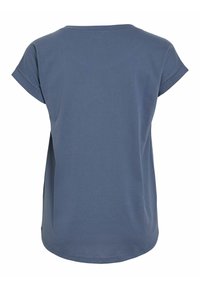 Kortärmad, blå t-shirt i mjuk bomull. Har rund halsringning och avslappnad passform med sidoflikar för komfort och andningsförmåga.